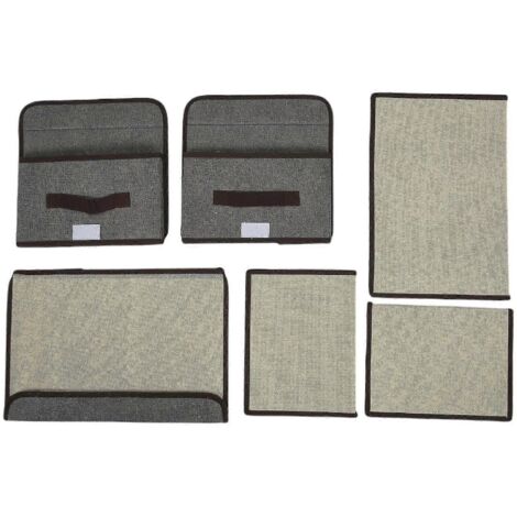 Boîtes de rangement pliables avec couvercle, panier de rangement en tissu avec poignée, pour armoire/placard/étagères, gris (1/5)