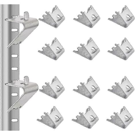Lot de 12 clips de fixation pour étagère de congélateur, en acier inoxydable, pour réfrigérateur et congélateur. Épaisseur : 1,5 mm. Couleur : argenté. (1/5)