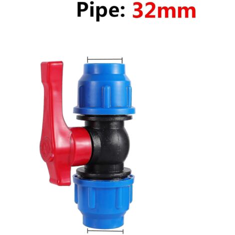 Raccords de tuyauterie PE 2024, 32 mm, pour tubes d'eau, connexion directe, joint rapide, vanne à bille, accessoires d'irrigation agricole (1/5)