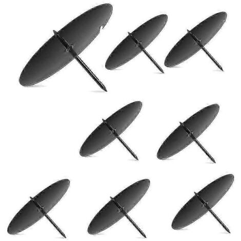 Porte-bougie couronne, bougeoir de l'Avent 8 cm, bougeoir en métal, support pour bougie de Noël avec pic, lot de 8, noir (1/5)