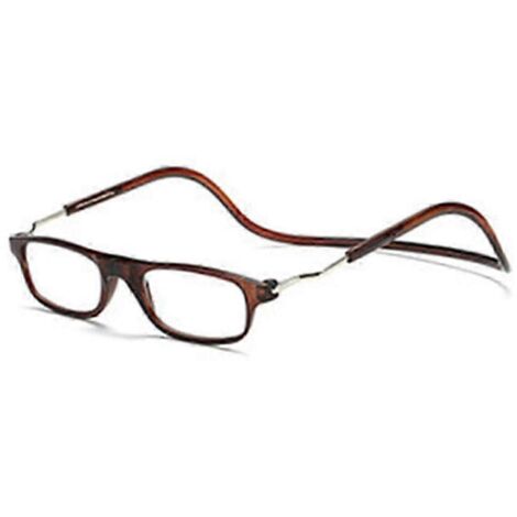 Lunettes de lecture magnétiques pliables pour hommes et femmes, à fermeture avant et à porter autour du cou - MARRON - 300 (1/5)