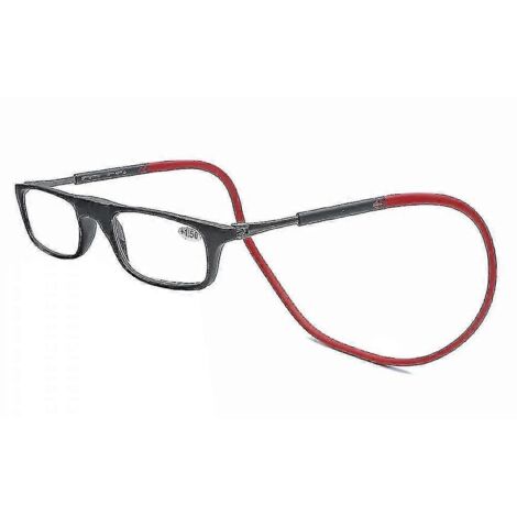 Lunettes de lecture à absorption magnétique de haute qualité, à porter autour du cou, style original - Grossissement 1.0 - Rouge (1/5)