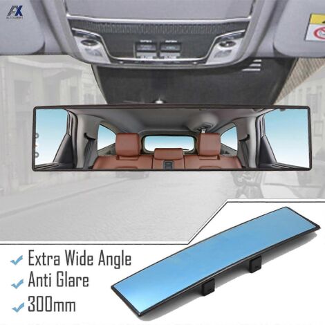 Rétroviseur intérieur de voiture universel anti-éblouissement grand angle convexe avec visière bleue pour siège bébé/enfant - 270 mm (1/5)