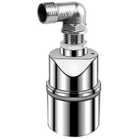 Vanne de contrôle automatique du niveau d'eau, flotteur à bille en acier inoxydable 1/2 pouce pour aquarium/piscine PooSilver (1/5)