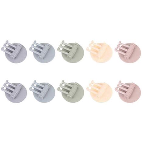 Lot de 10 crochets adhésifs sans couture, rotatifs et robustes, pour cuisine et salle de bain (couleur aléatoire). (1/5)