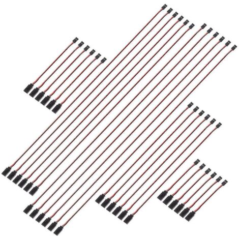 Lot de 30 connecteurs mâles/femelles à 3 broches pour rallonge servo (noir, rouge, blanc) (1/5)