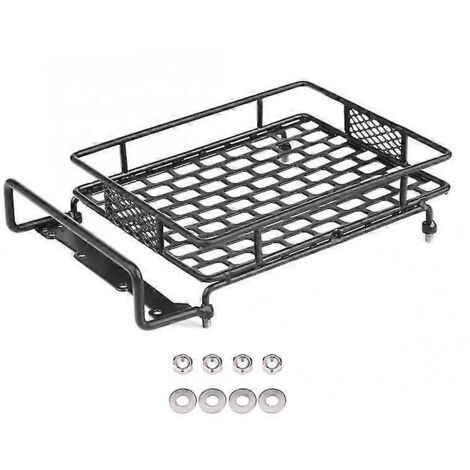 Porte-bagages de toit en métal 170 x 110 mm pour voiture RC crawler Axial SCX10 TRX4 D90 CC01 1/10 (noir) (1/5)
