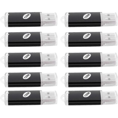 Lot de 10 clés USB 2.0 de 128 Mo (noir) (1/5)