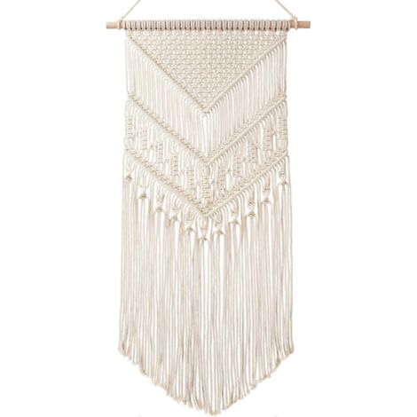 Décoration murale en macramé style bohème, tapisserie tissée en coton, idéale pour la maison, le salon, la chambre ou une fête de mariage. (1/5)