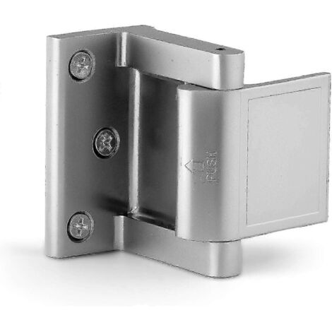 Renfort de verrou de porte, loquet de confidentialité pour portes s'ouvrant vers l'intérieur, verrou de sécurité extra haute résistance pour porte d'entrée, argent (1/4)