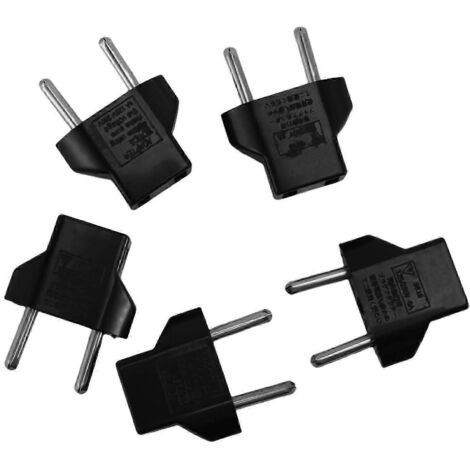 Adaptateur de voyage 5X USA vers EU (prise européenne) - Noir (1/5)
