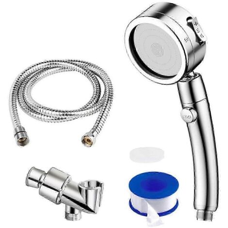 Pommeau de douche à main avec interrupteur marche/arrêt et pause, 3 jets, haute pression et finition Extrasilver. (1/5)