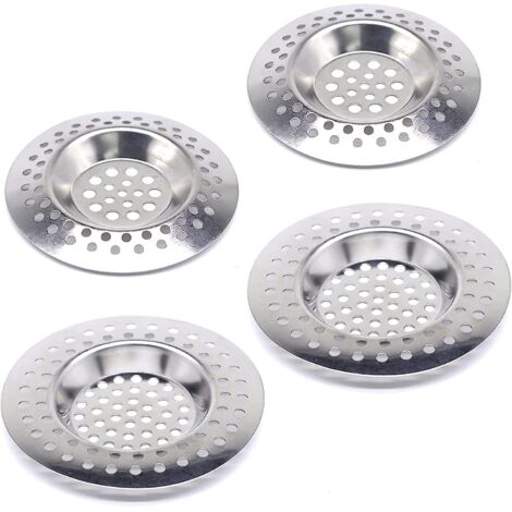 Bouchon de bonde d'évier en acier inoxydable 2024, lot de 4, protection de bonde standard, passoire d'évier S (1/5)
