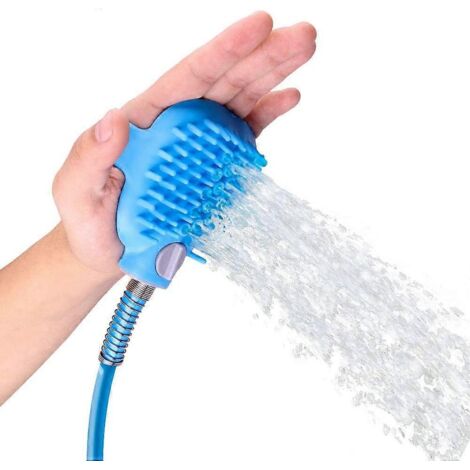 Arrosoir pour chiens et chats, avec tuyau flexible de 2,3 mètres et brosse intégrée. Idéal pour l'extérieur et l'intérieur, avec adaptateur pour évier et robinet. (1/5)