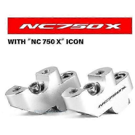 Pour Honda NC750, NC 750 XS, NC750X, 750X (2016-2023) : Colliers de serrage, adaptateurs de rehausse de guidon, adaptateurs de guidon, CB500X, CB500F, CB300F - Argent - NC750X (1/5)