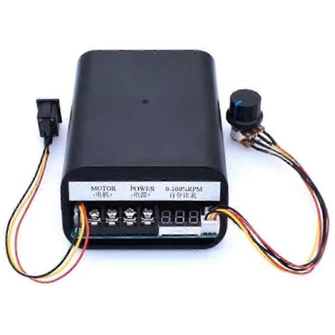 Contrôleur de vitesse pour moteur PWM 10-55 V CC 60 A, réglage numérique 0-100 % tr/min, LED, sens de rotation horaire/antihoraire, marche avant/arrière, MoBlack (1/5)