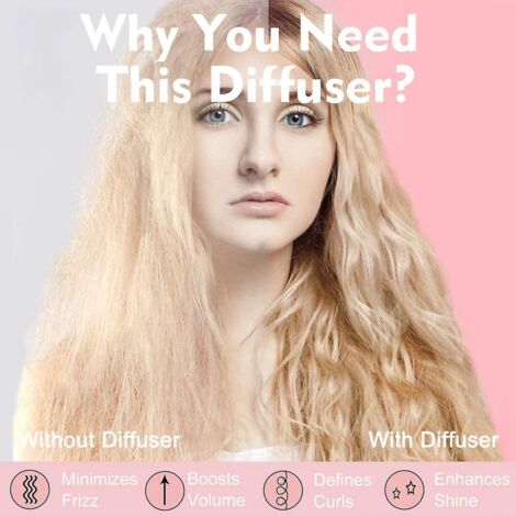 Diffuseur de cheveux universel pour cheveux bouclés et naturels, accessoire diffuseur professionnel, compatible avec la plupart des sèche-cheveux. (1/4)