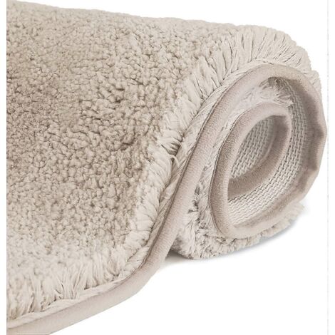 Tapis de bain antidérapant en microfibre à poils longs, tapis de sol lavable en machine avec microfibre douce et absorbante (1/5)