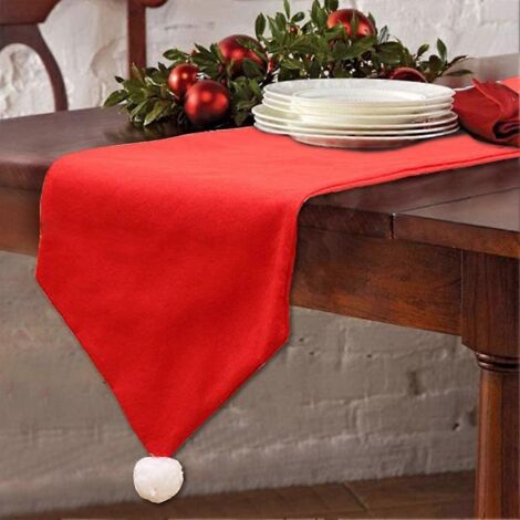 Chemin de table de Noël lavable, classique, orné de boules de neige, pour décorer votre table pendant les fêtes de fin d'année. Dimensions : 35,5 x 178 cm. (1/4)