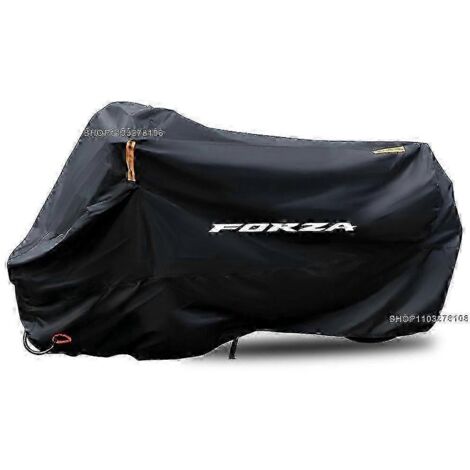 Housse de moto imperméable et résistante à la poussière, aux UV et à la pluie, pour Honda Forza 125, 250, 300, 350 et 750 - Taille 3XL (220 cm) - Noir (1/5)