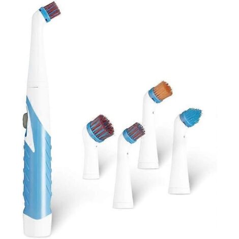 Brosse de nettoyage rotative, fonctionne avec 4 piles AA, sans fil, idéale pour la salle de bain, la cuisine, et le nettoyage des moisissures et du carrelage. (1/4)