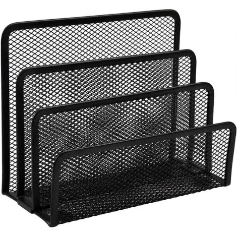 Trieur de courrier, porte-lettres en maille métallique, porte-courrier vertical à 3 compartiments, porte-lettres de bureau (1/5)