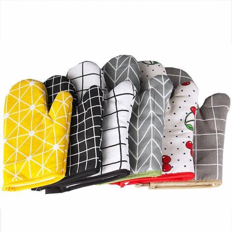 Gants de cuisine, gants anti-brûlure haute température, gants épais à isolation thermique pour four à micro-ondes (1/5)