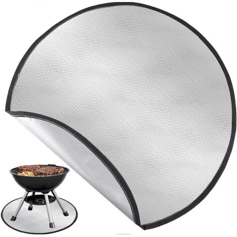 Tapis de foyer rond de 2024 pouces pour barbecue à gaz et terrasse en gazon. (1/5)