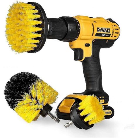 Lot de 3 brosses de nettoyage (10 cm, 9 cm et 5 cm) pour perceuse, idéales pour les joints de carrelage de salle de bain et de cuisine (perçage non inclus). (1/5)