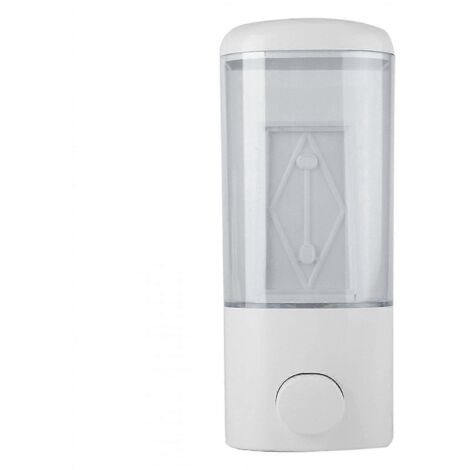 Distributeur de savon mural 2024, distributeur manuel en plastique pour savon liquide, shampoing et lotion, avec clapet anti-fuite amovible. (1/5)