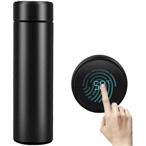 Bouteille isotherme, bouteille d'eau de 500 ml, tasse isotherme, bouteilles isothermes avec écran tactile LED pour l'affichage de la température, bouteille d'eau intelligente 304 stai (1/5)