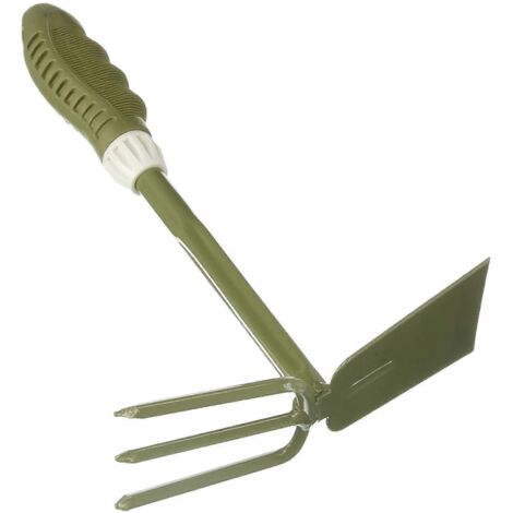 Ensemble bêche et houe à main indéformable, 29 cm L x 7,5 cm l, en acier au carbone. Outil de jardin léger avec poignée ergonomique antidérapante en PVC souple. (1/5)