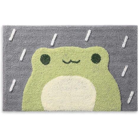Tapis de bain, tapis de bain floqué à motifs de dessins animés tendance, petit tapis de bain d'intérieur résistant, absorbant l'eau (1/5)