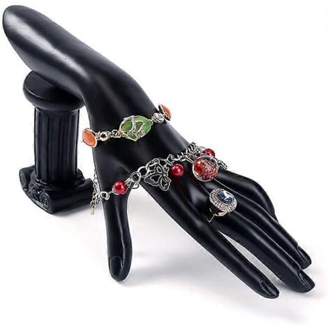 Présentoir à bijoux pour bracelets, bagues et autres bijoux, support en résine en forme de main, idéal pour exposer des bijoux. (1/5)