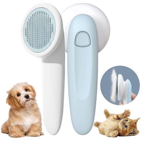 Brosse pour chien/chat avec élimination des poils en un clic, brosse de toilettage autonettoyante pour chat, brosse pour animaux de compagnie. (1/5)
