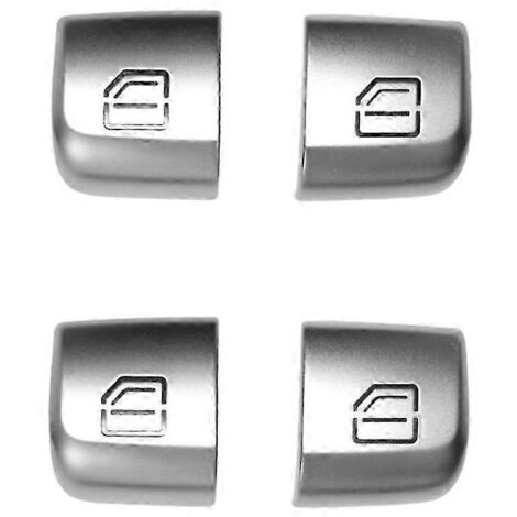 Lot de 4 boutons de commande de lève-vitre pour Mercedes-Benz Classe C W205 GLC W253 (argent) (1/5)