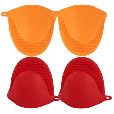 20244 pièces Maniques de cuisine en silicone, mini maniques de four, pinces de préhension, solution de cuisson résistante à la chaleur (1/5)