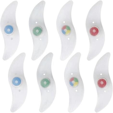 Éclairage pour rayons de vélo, lot de 8 ampoules LED pour rayons de roue, pour VTT adultes et enfants. (1/5)