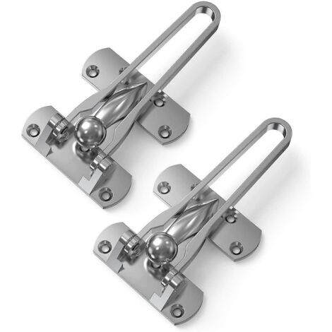 Lot de 2 verrous de porte haute sécurité pour la maison, loquet de sécurité intérieur pour porte d'entrée s'ouvrant vers l'extérieur, verrou de renforcement de porte à l'épreuve des enfants, robuste (1/5)