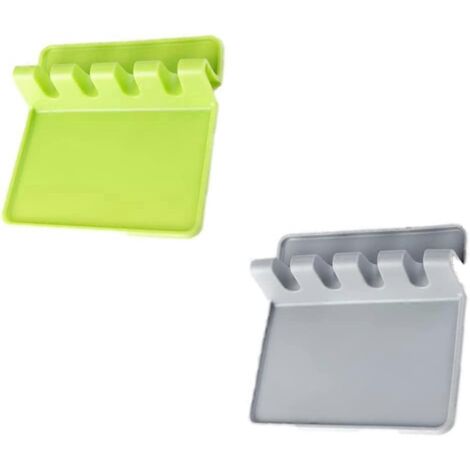 Lot de 2 repose-cuillères en silicone, support de spatule résistant à la chaleur, pour cuillères et baguettes. (1/5)