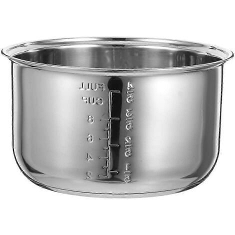 Cuve intérieure universelle en acier inoxydable de remplacement pour cuiseur à riz électrique 4L, compatible avec la plupart des cuiseurs à riz électriques (argenté).