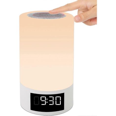 Lampe de chevet tactile avec haut-parleur lumineux multicolore, veilleuse LED rechargeable et lampe de table Bluetooth (1/5)