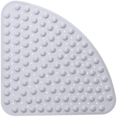 Tapis de douche d'angle antidérapant 2024 Corner - 54 x 54 cm, tapis de douche triangulaire en caoutchouc antidérapant. (1/5)