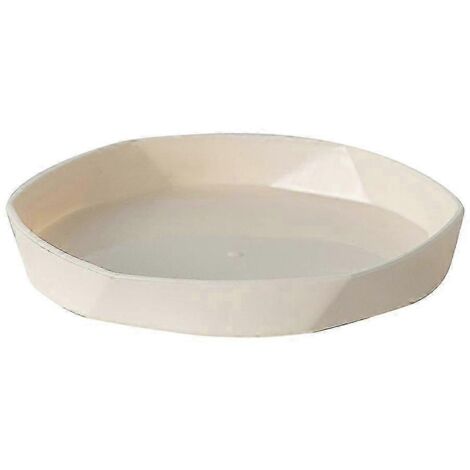 Soucoupe robuste et durable pour pots de fleurs, en plastique épais, multicolore, pour jardin - Ivoire (1/5)