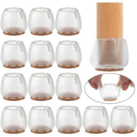 16 embouts de chaise 37-42 mm, patins de protection en silicone pour pieds de meubles (1/5)