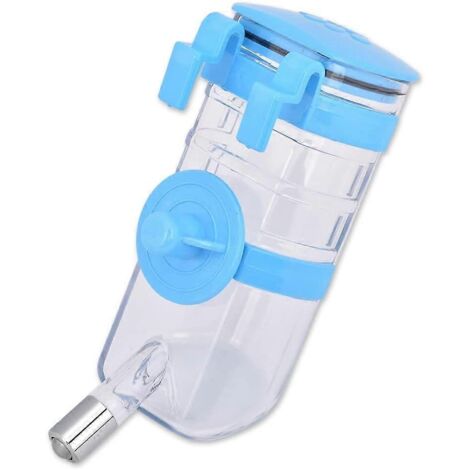 Bouteille d'eau anti-goutte pour lapin 350 ml/12 oz, distributeur d'eau suspendu pour cage de chien, bouteille d'eau pour animaux de compagnie (1/5)