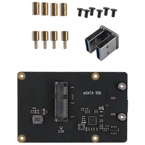 Adaptateur SSD mSATA 4 broches X857, module USB 3.0 pour carte d'extension SSD mSATA 4 broches modèle B X857 V2.0 (1/5)