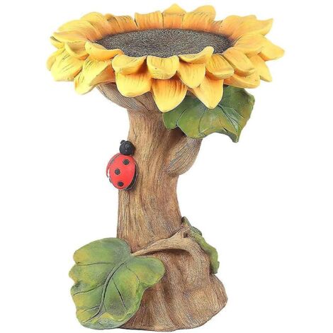 Statue de tournesol en résine pour jardin, décoration pour pelouse et jardin (2024) - Figurine pour bain d'oiseaux - Sculpture - Ornement de jardin - Décoration pour pelouse et jardin (1/5)