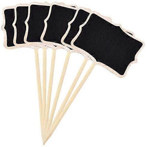 20 étiquettes en bois pour plantes, étiquettes ardoise noires pour le jardin (1/5)