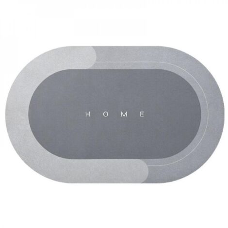Tapis de bain super absorbant, tapis de sol à séchage rapide, tapis de salle de bain antidérapant, paillasson d'entrée, gris, 1 pièce (1/4)